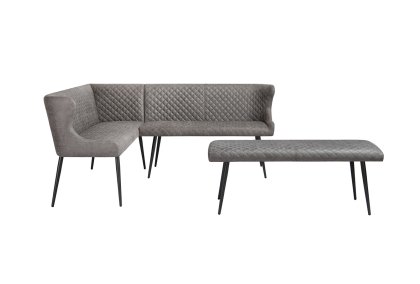 Houghton - Corner Dining Bench Set (Grey Fabric) Houghton - Corner Dining Bench Set (Grey Fabric)