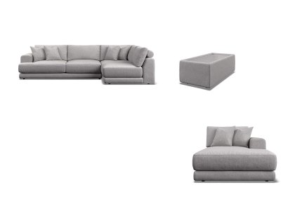 Newland Large Corner Chaise Group with Rectangle Glass Top Table