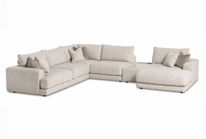 Newland - Large Chaise Group with Glass Top Side Table