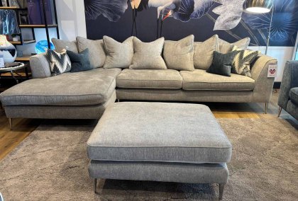 Lucciano Large Chaise Sofa & Footstool Bundle