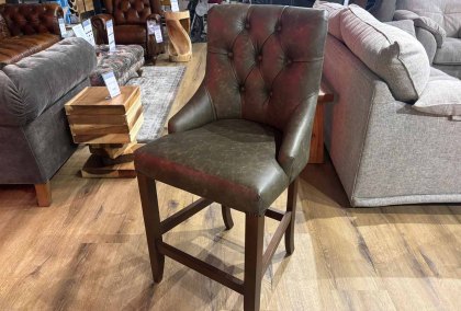 Otto Bar Stool Heritage Woodland Leather