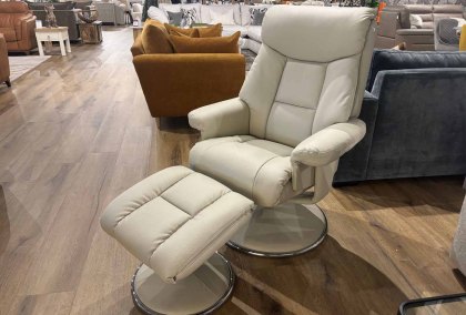 Biscay Swivel Recliner & Footstool