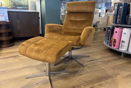 Reeves Swivel Recliner with Footstool