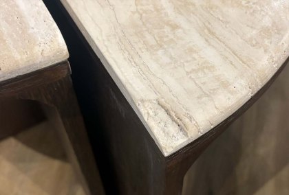 Calgary Half Moon Travertine Tables