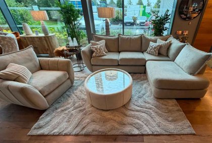 Coniston Bundle - Open Ended Corner Group, Swivel Chair, and Swivel Table Coniston Bundle - Open Ended Corner Group, Swivel Chair, and Swivel Table