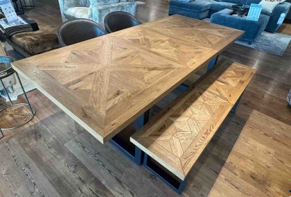Ingot Bundle - Extending Dining Table, Bench, and Chairs