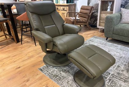 Biscay Swivel Recliner & Footstool