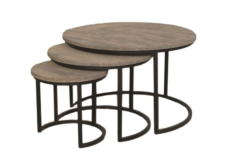 Macy Nest Of Round Tables - Grey