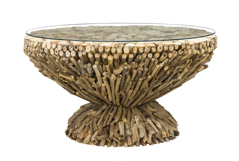 Zatara Round Coffee Table With Glass Top