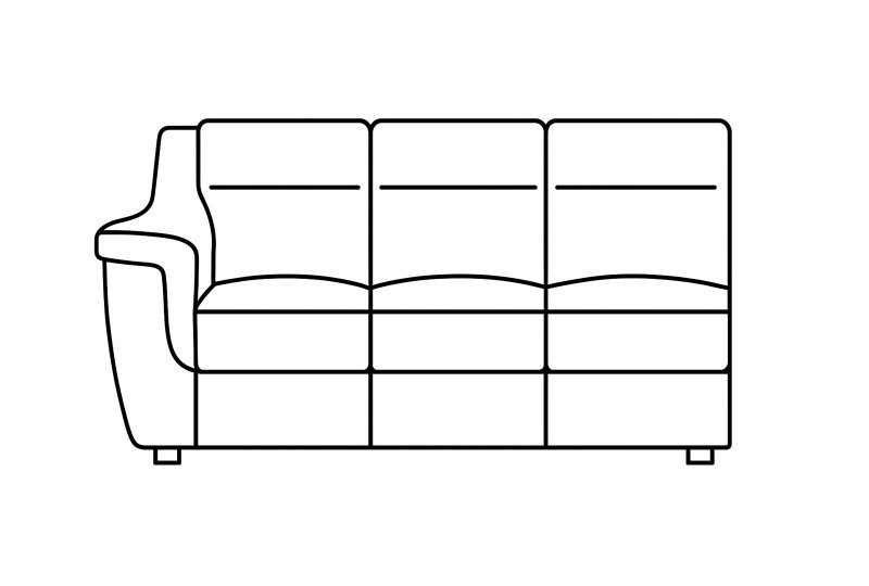 G'Digio Cosenza 1 Arm 3 Seater