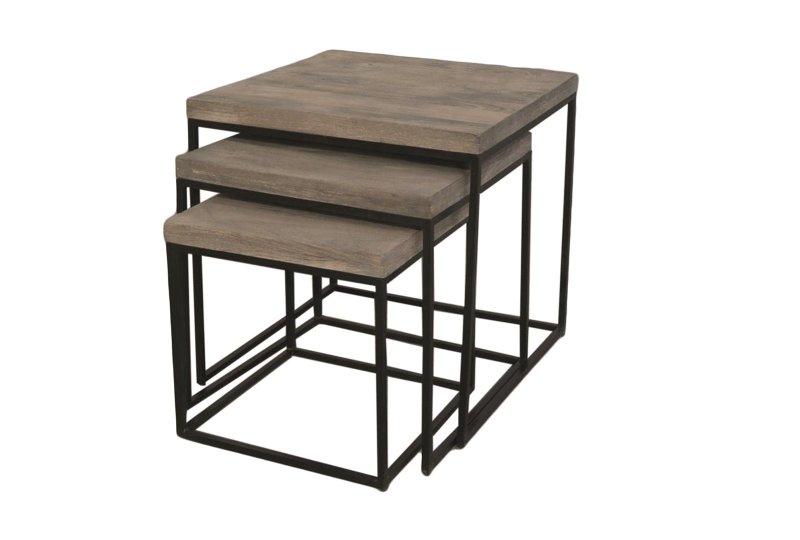 Macy Nest Of Square Tables - Grey