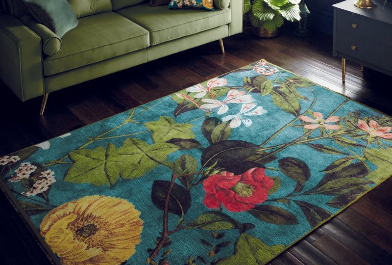 Passiflora Rug Main Image - Kingfisher