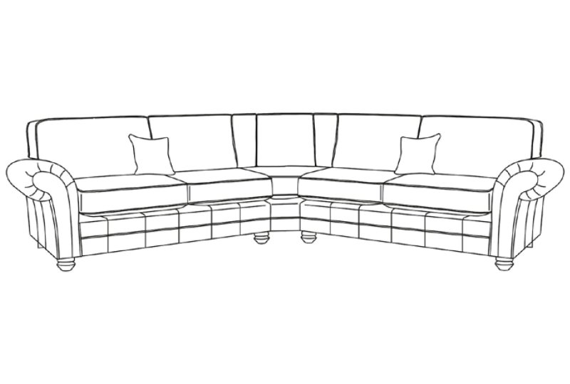 Dalton XL Corner Group Standard Back - Line Art