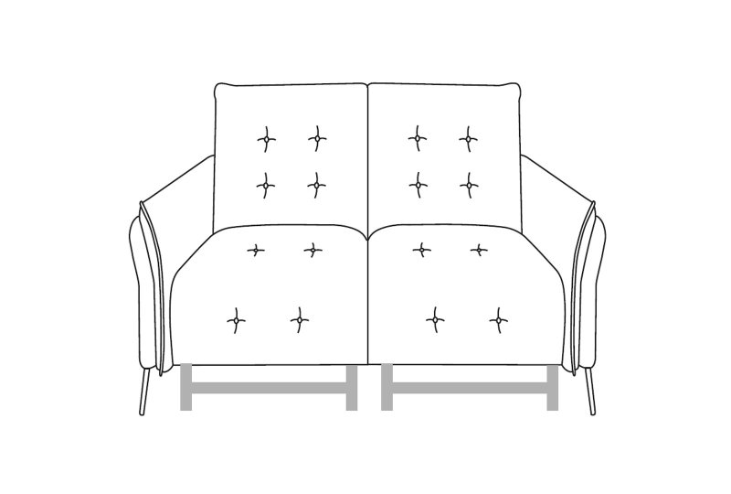 Bolero Small Loveseat Powered - Line Art