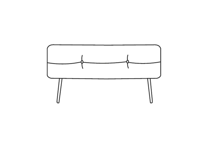 Bolero Rectangular Stool - Line Art