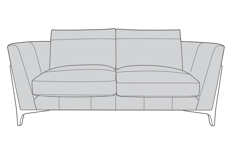 Reuben Leather 3 Seater Sofa - Line Art