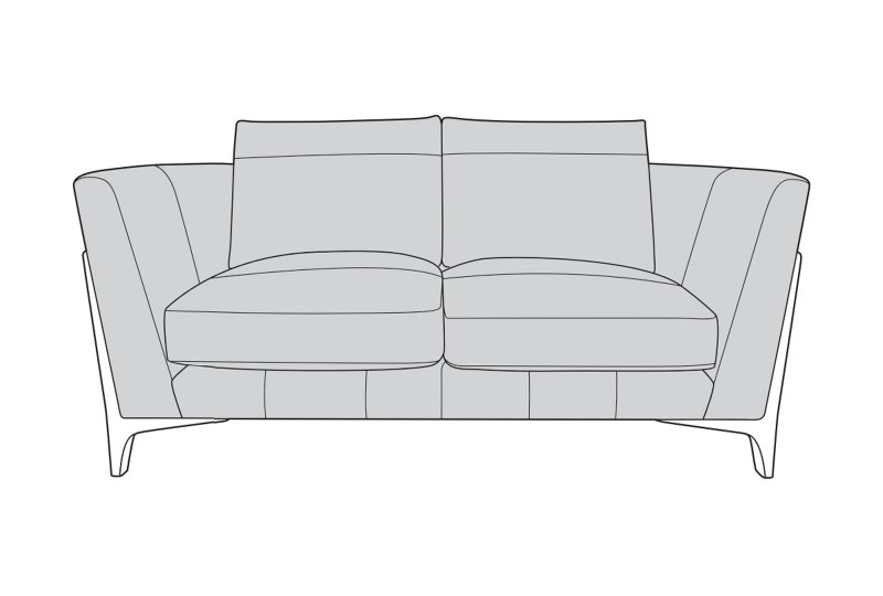 Reuben Leather 2 Seater Sofa - Line Art