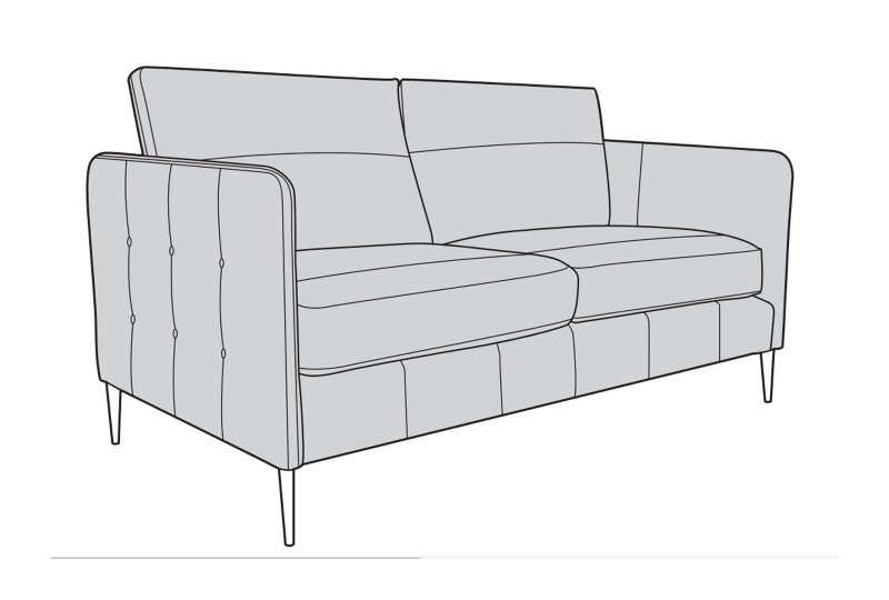 Walton Leather 4 Seater Sofa - Line Art