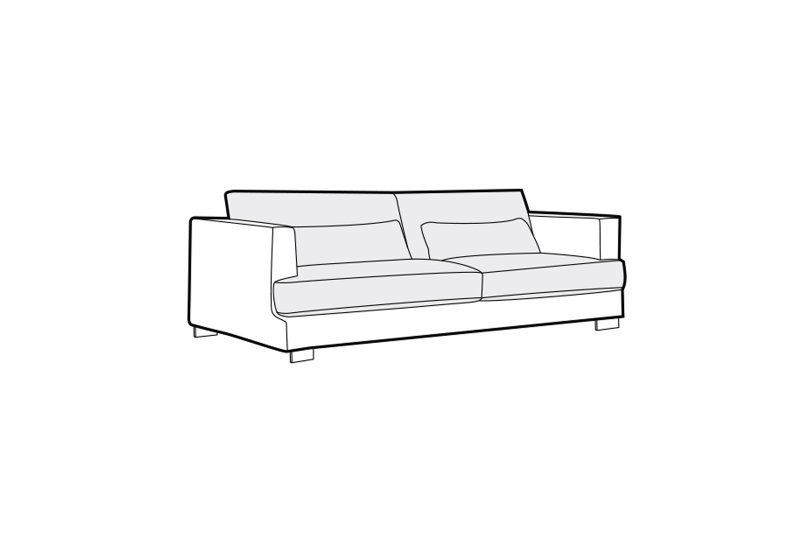 Brennan 3 Seater Sofa (Split) - Line Art