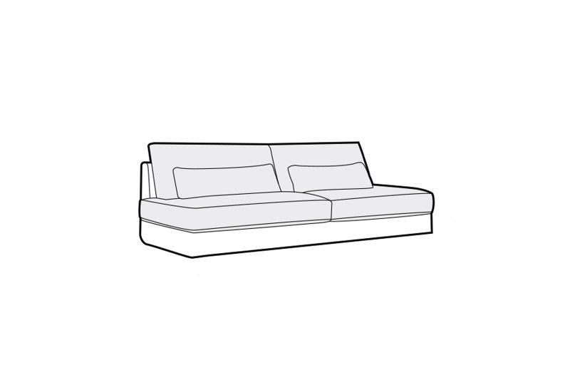 Brennan 3 Seater Armless - Line Art