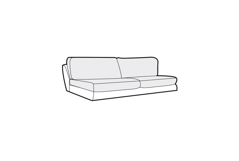 Steffi 3 Seater Armless Sofa - Line Art