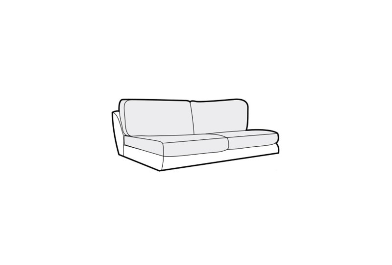 Steffi 2 Seater Armless Sofa - Line Art