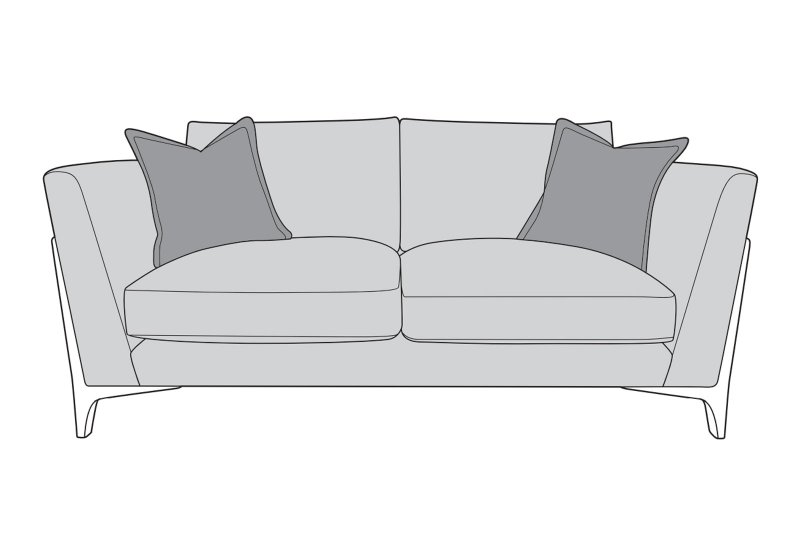 Reuben Fabric 3 Seater Sofa - Line Art