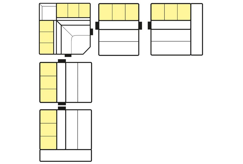 Capua XXXL Corner Group Sofa - Line Art