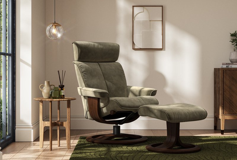 Watson Swivel Recliner with Footstool Loom Loft