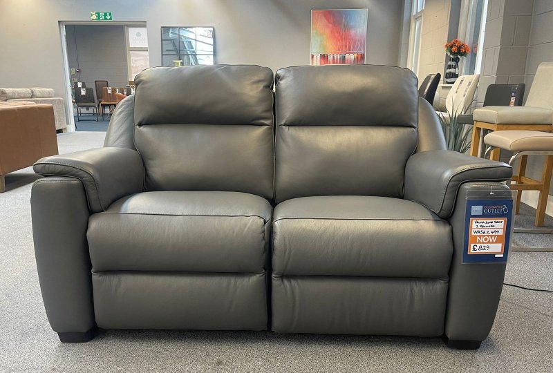 Clearance Palma Leather Love Seat with 1 Seat Power Recliner
