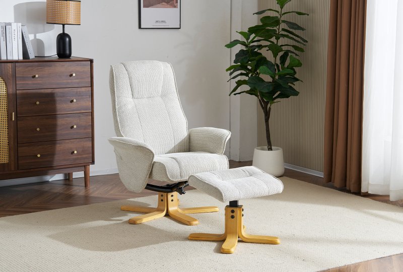 GFA - Global Furniture Alliance Milwaukie Swivel Recliner with Footstool