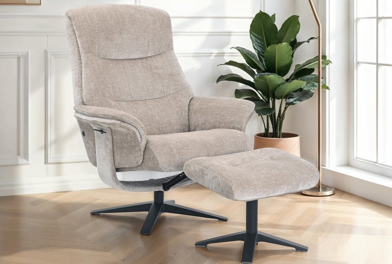 GFA - Global Furniture Alliance Hopkins Swivel Recliner with Footstool