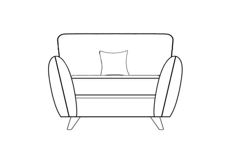 Penton Love Seat - Line Art