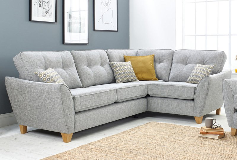 Amber Small Corner Group Brooklyn Silver Sofa