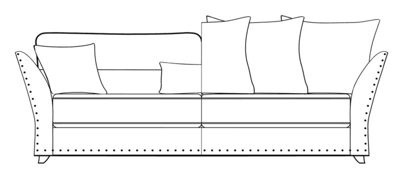 Portia 4 Seater Sofa - Line Art