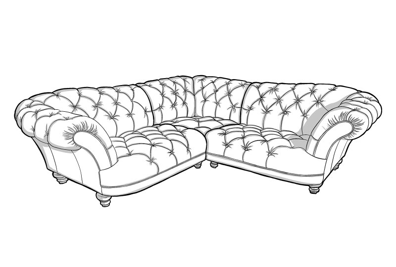 Otto Small Corner Group Sofa - Line Art