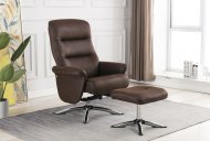 Thornton Swivel Recliner & Stool - Brown