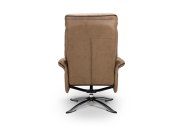 Thornton Swivel Recliner & Stool Back View - Caramel