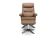 Thornton Swivel Recliner & Stool Front View - Caramel