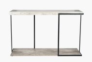 Jaxson Concrete Effect Wood & Black Iron Console Table