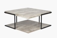 Jaxson Concrete Effect Wood & Black Iron Coffee Table