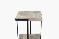 Jaxson Concrete Effect Wood & black Iron Side Table