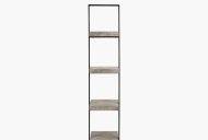 Jaxson Concrete Effect Wood & black Iron Side 4 Shelf Unit