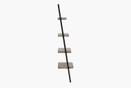 Jaxson Concrete Effect Wood & black Iron Side 4 Shelf Unit Side View