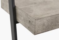 Jaxson Concrete Effect Wood & black Iron Side 4 Shelf Unit Close Up