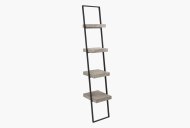 Jaxson Concrete Effect Wood and Black Iron 4 Shelf Unit