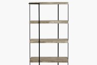 Jaxson Concrete Effect Wood & Black Iron 5 Shelf Unit