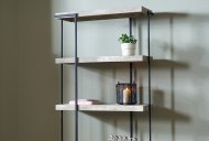 Jaxson Concrete Effect Wood & Black Iron 5 Shelf Unit Close Up