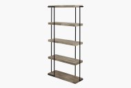 Jaxson Concrete Effect Wood and Black Iron 5 Shelf Unit