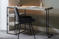 Jaxson Concrete Effect Wood and Black Iron Desk